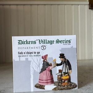 Dept 56 Dickens' Village Series Fish n' Chips To Go Christmas Accessory EUC